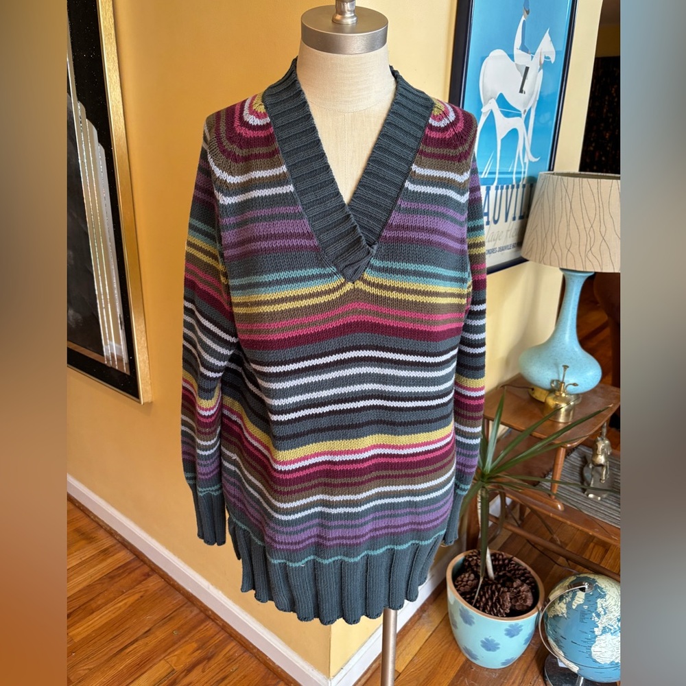 colorful striped sweater